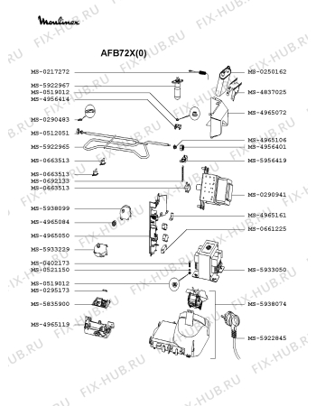 Взрыв-схема микроволновой печи Moulinex AFB72X(0) - Схема узла VP002019.1P3