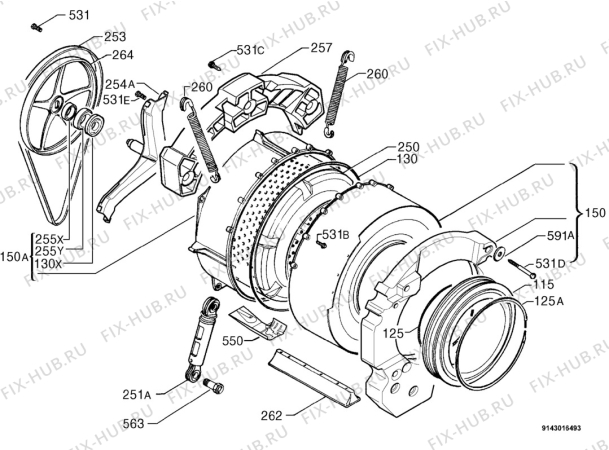 Взрыв-схема стиральной машины Zanussi Electrolux IZ161S - Схема узла Functional parts 267