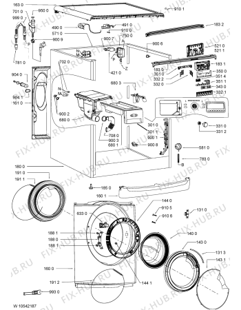 Схема №1 AWOE 10420 с изображением Блок управления для стиральной машины Whirlpool 481010556456