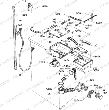 Взрыв-схема стиральной машины Zanussi ZF400 - Схема узла Hydraulic System 272