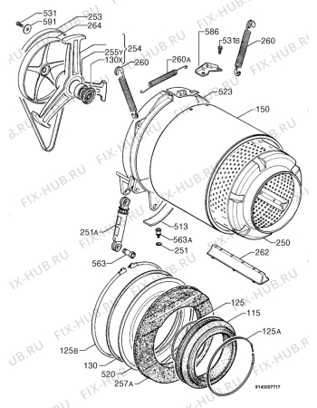 Взрыв-схема стиральной машины Zoppas PL643XR - Схема узла Functional parts 267