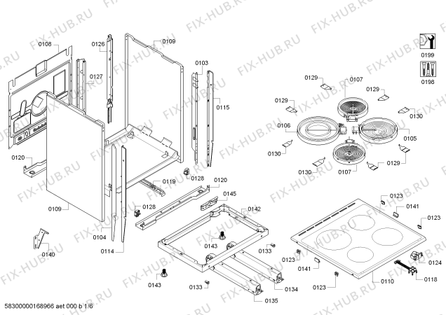 Схема №3 HC723523U с изображением Панель управления для плиты (духовки) Siemens 00744445