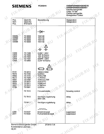 Схема №1 FC209R4 с изображением Интегрированный контур для телевизора Siemens 00739328