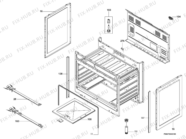 Взрыв-схема плиты (духовки) Electrolux EKK90116W - Схема узла Section 2