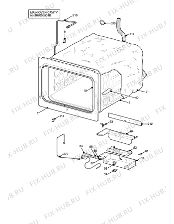 Взрыв-схема плиты (духовки) Parkinson Cowan RENSIDLBL - Схема узла H10 Main Oven Cavity (large)