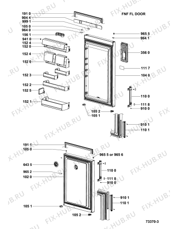 Взрыв-схема холодильника Hotpoint H3T811IOX (F157310) - Схема узла