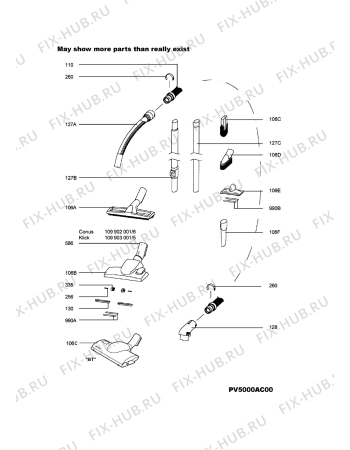 Взрыв-схема пылесоса Progress MAX2305 - Схема узла Accessories