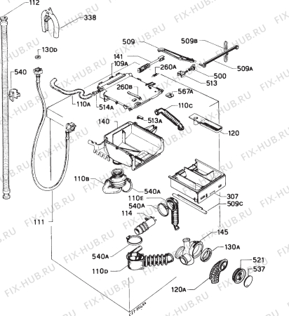 Взрыв-схема стиральной машины Rex RP412X - Схема узла Hydraulic System 272