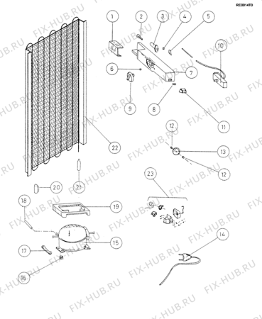 Взрыв-схема холодильника Indesit ETDF335XTR (F014191) - Схема узла