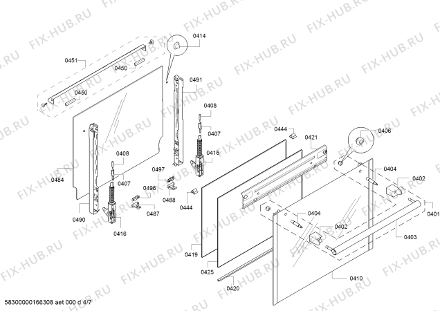 Взрыв-схема плиты (духовки) Bosch HCE853963F - Схема узла 04