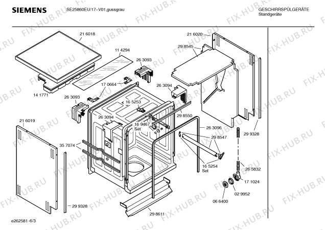 Схема №1 SE25860EU Avantgarde с изображением Передняя панель для посудомоечной машины Siemens 00360979