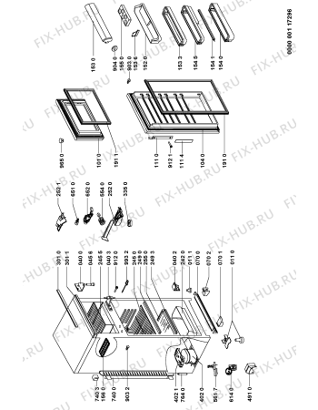 Схема №1 DPS 3000/G/3 с изображением Уплотнение для холодильника Whirlpool 481946818687