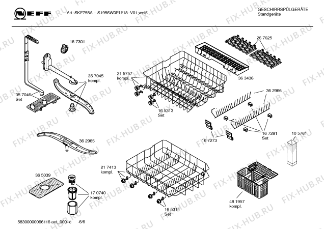 Схема №2 S1956W0EU SKF755A с изображением Инструкция по эксплуатации для посудомойки Bosch 00588517