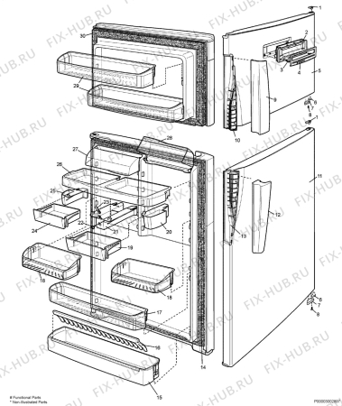 Взрыв-схема холодильника Frigidaire FRTA20V7S - Схема узла Section 2