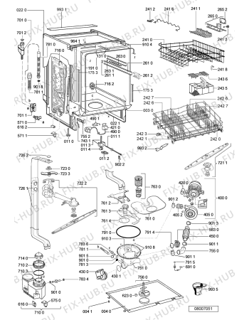 Схема №1 GSI 5510 WS с изображением Панель для посудомоечной машины Whirlpool 481245373801