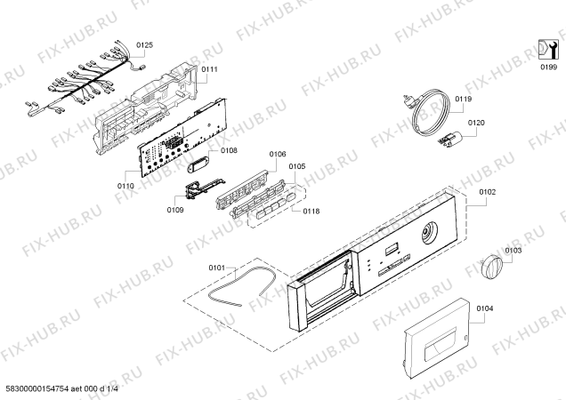 Схема №1 WI12A220EE IQ100 с изображением Модуль управления для стиралки Siemens 00705852