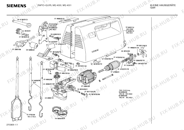 Схема №1 MQ4001 с изображением Переключатель для электроблендера Siemens 00046390