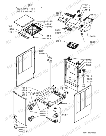 Схема №2 PTL 810 с изображением Декоративная панель для стиралки Whirlpool 480110100064