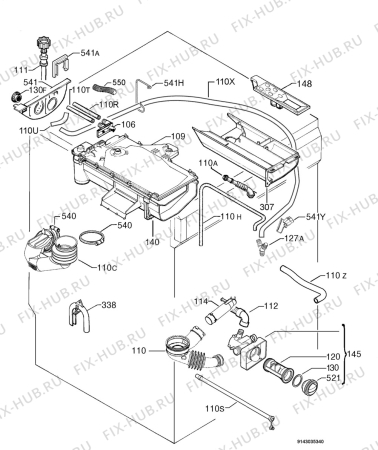 Взрыв-схема стиральной машины Electrolux EWF1098 - Схема узла Hydraulic System 272