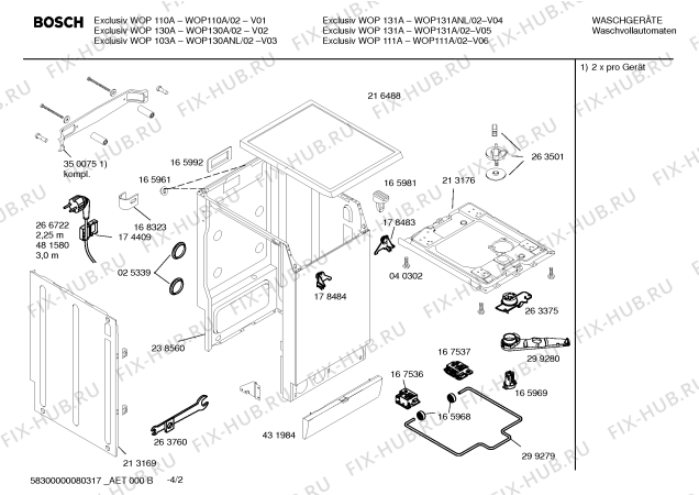 Схема №1 WOP131A Exclusiv WOP131A с изображением Панель для стиралки Bosch 00440950