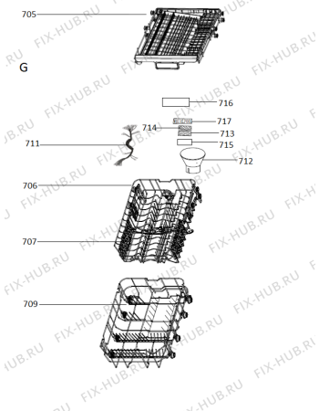 Схема №1 ADP 925 IX с изображением Уплотнение для посудомойки Whirlpool 482000097093