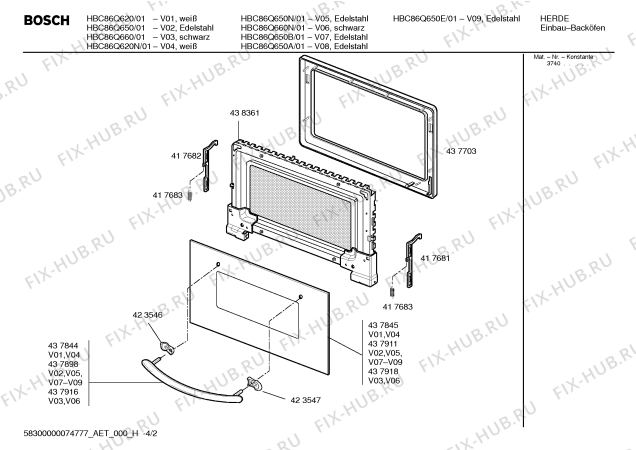 Схема №2 HBC86Q650A с изображением Инструкция по эксплуатации для микроволновой печи Bosch 00590361