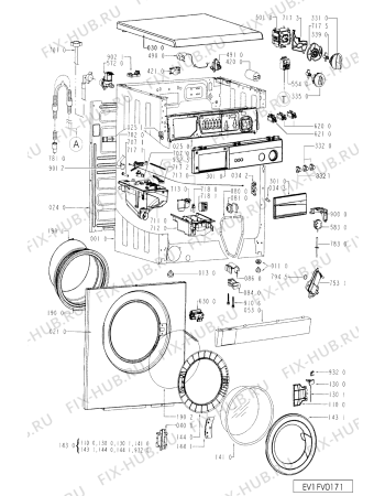 Схема №1 AWV 495 с изображением Обшивка для стиральной машины Whirlpool 481245213828