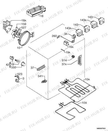 Взрыв-схема плиты (духовки) Privileg 377157_8718 - Схема узла Electrical equipment 268