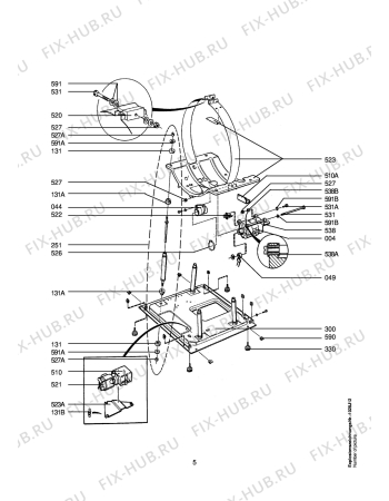 Взрыв-схема посудомоечной машины Aeg LAVVPROF - Схема узла Bottom, pumps, backpanel