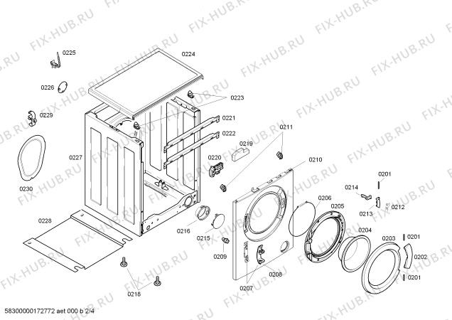 Схема №1 WAX16160IN Classixx с изображением Ручка для стиральной машины Bosch 00656201