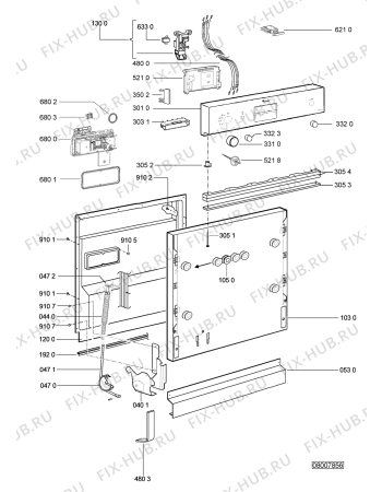 Схема №1 ADG 8516/1 NB -n.pro с изображением Панель для электропосудомоечной машины Whirlpool 480140100698