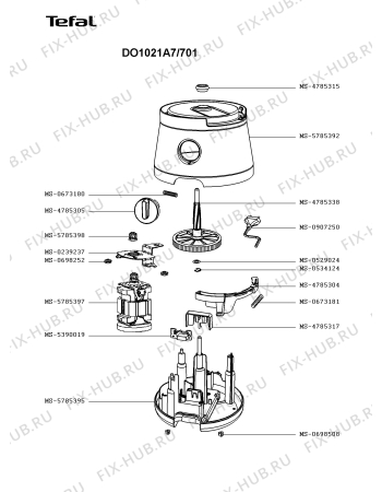 Взрыв-схема кухонного комбайна Tefal DO1021A7/701 - Схема узла IP002802.6P2