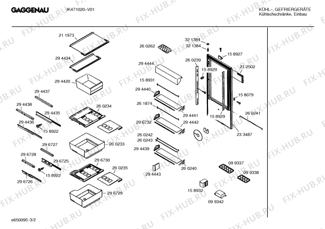 Схема №1 IK481029 с изображением Корпус для холодильника Bosch 00260231