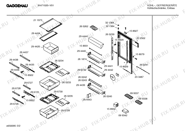 Схема №1 IK481029 с изображением Дверь для холодильной камеры Bosch 00233487