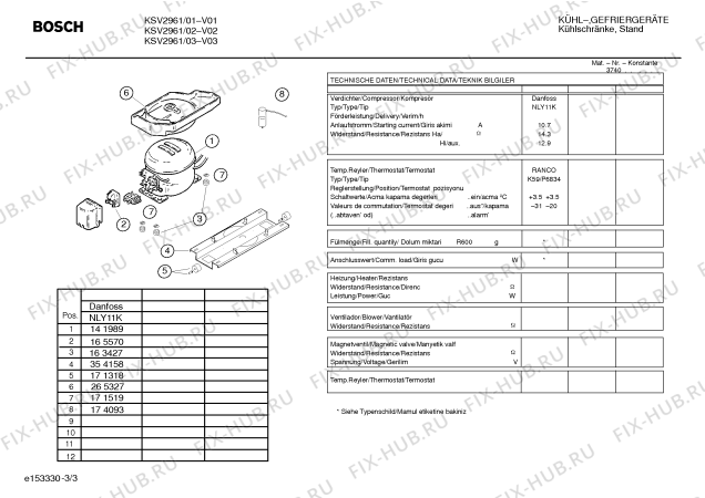 Схема №1 KSV2961 с изображением Панель управления для холодильной камеры Bosch 00356464