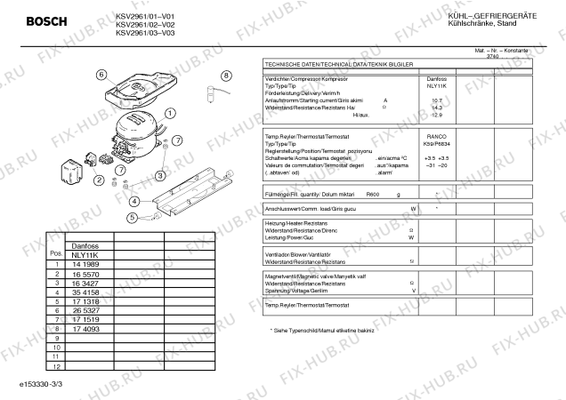 Взрыв-схема холодильника Bosch KSV2961 - Схема узла 03