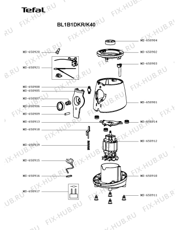 Схема №1 BL1B1D65/K40 с изображением Ручка регулировки для электромиксера Tefal MS-650906