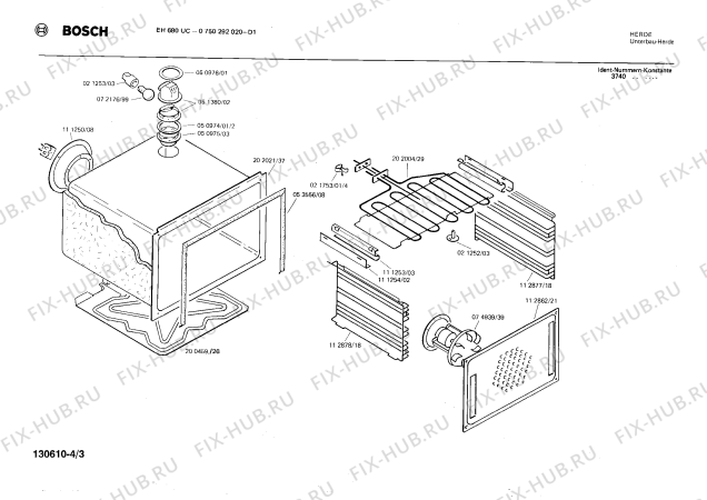 Взрыв-схема плиты (духовки) Bosch 0750292020 EH680UC - Схема узла 03