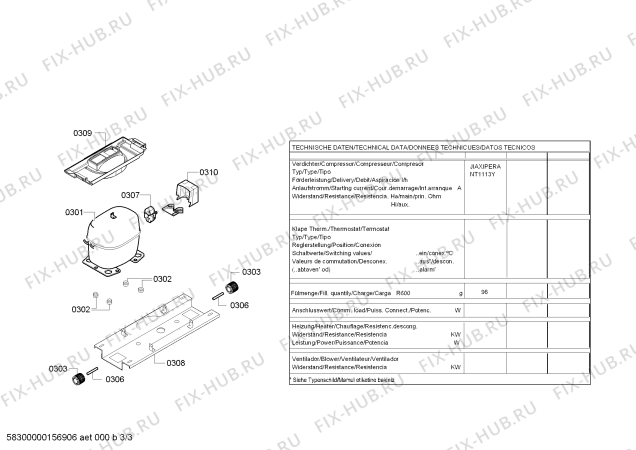 Взрыв-схема холодильника Bosch KGV36VW30G - Схема узла 03