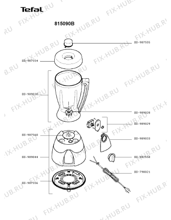 Схема №1 815002B с изображением Крышка для чаши для блендера (миксера) Tefal SS-987554