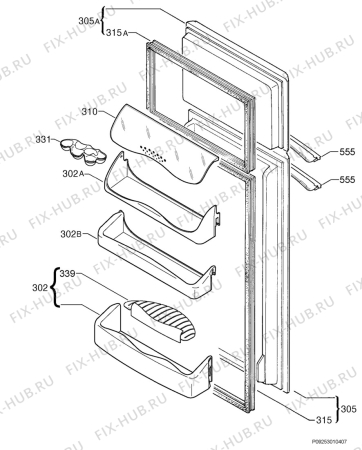 Взрыв-схема холодильника Zanussi Electrolux ZD29/7RM4 - Схема узла Door 003