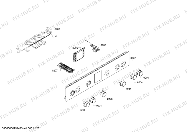 Взрыв-схема плиты (духовки) Bosch HGD745220 - Схема узла 02