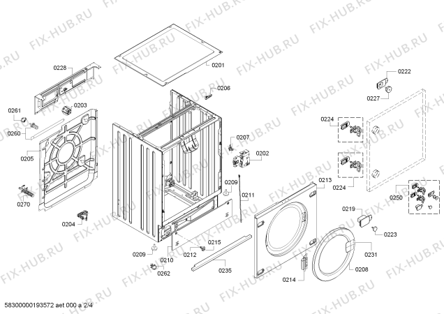 Схема №2 WI12A220EE IQ100 с изображением Ручка выбора программ для стиралки Siemens 00619437