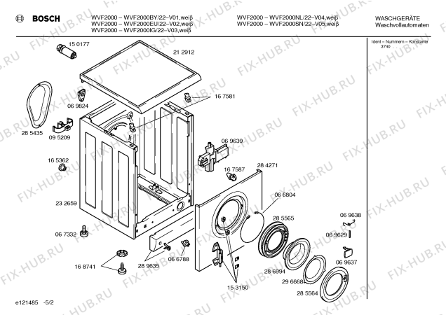 Схема №2 WVF2000SN BOSCH WVF 2000 с изображением Инструкция по эксплуатации для стиральной машины Bosch 00520674