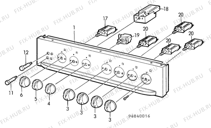 Взрыв-схема посудомоечной машины Electrolux CF7010 - Схема узла H10 Control Panel