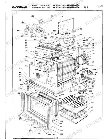 Взрыв-схема плиты (духовки) Gaggenau EE878164 - Схема узла 06