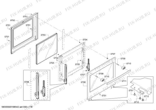 Схема №1 HBN8651UC Bosch с изображением Панель управления для электропечи Bosch 11005322