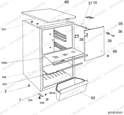 Взрыв-схема холодильника Electrolux ERC20002W - Схема узла Housing 001