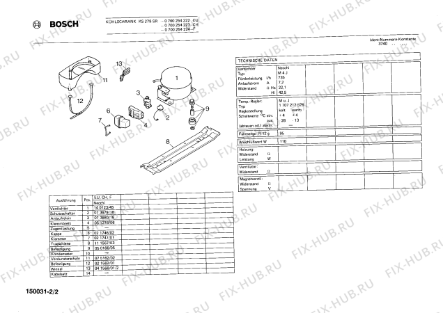 Взрыв-схема холодильника Bosch 0700254223 KS278SR - Схема узла 02