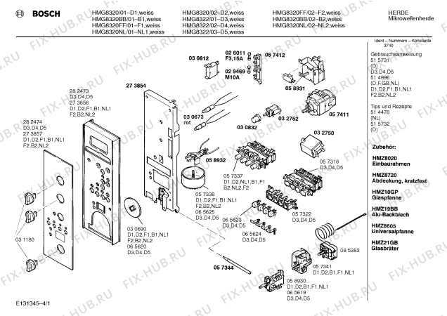 Схема №1 HMG8320NL с изображением Вкладыш в панель для микроволновой печи Bosch 00273857